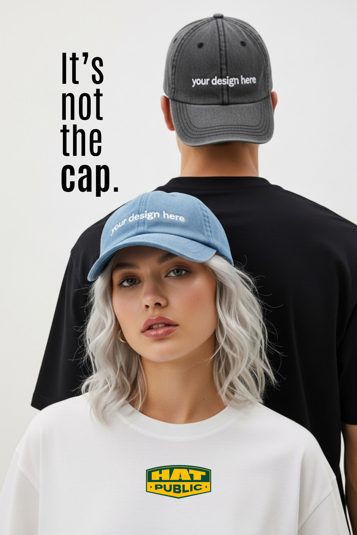 Custom branded caps embroidered with your own design