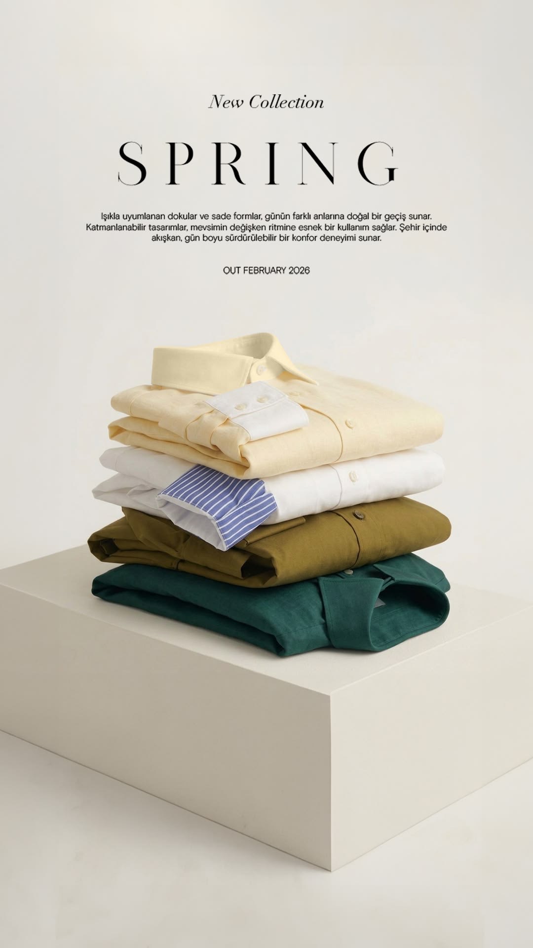 New apparel collection styled and folded