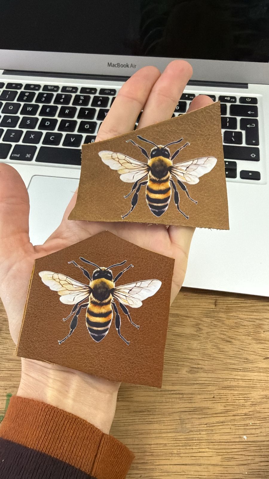 Full-colour print on leather patches