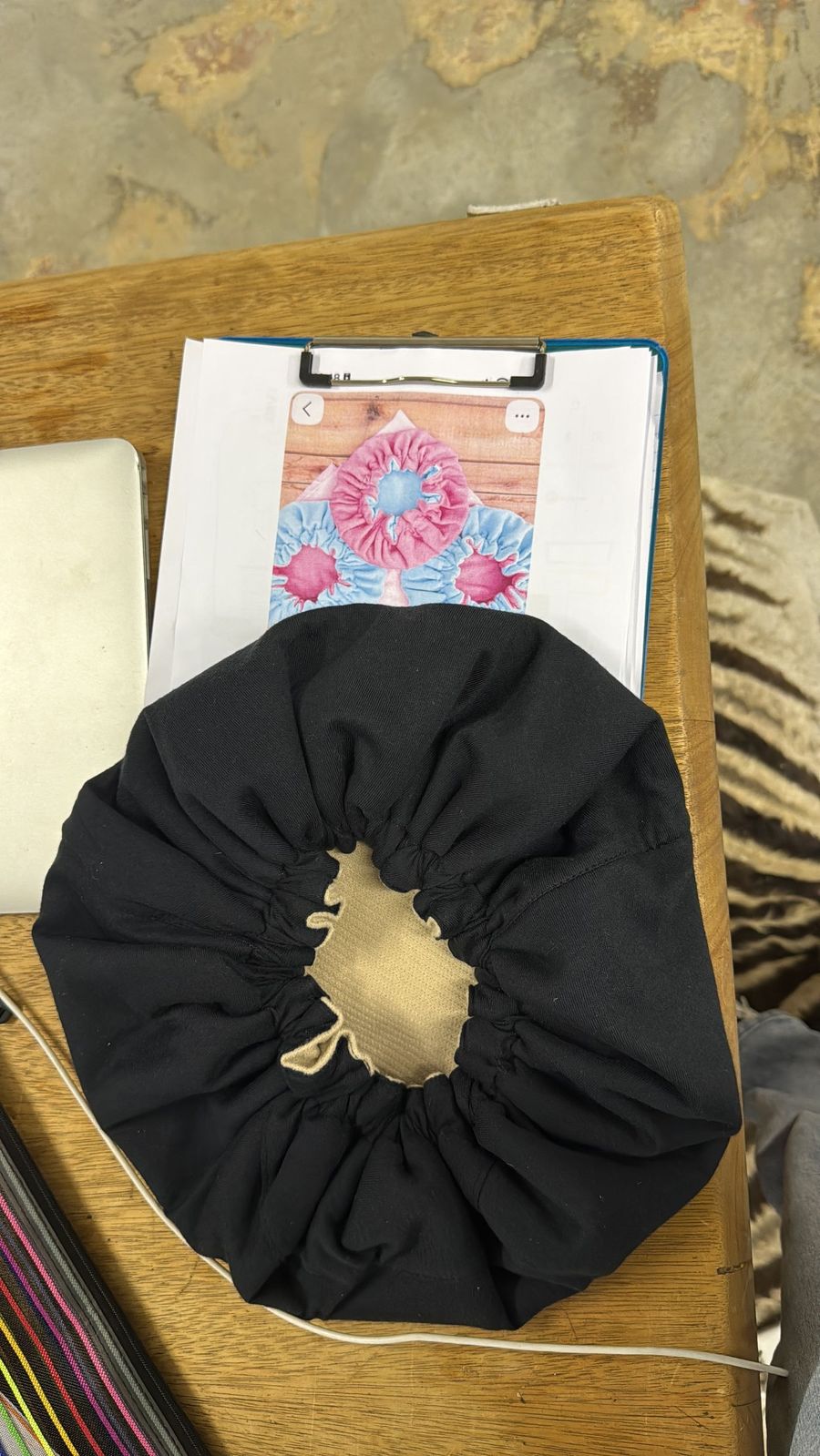 Bonnet sample made in the Eli & Co sewing workshop