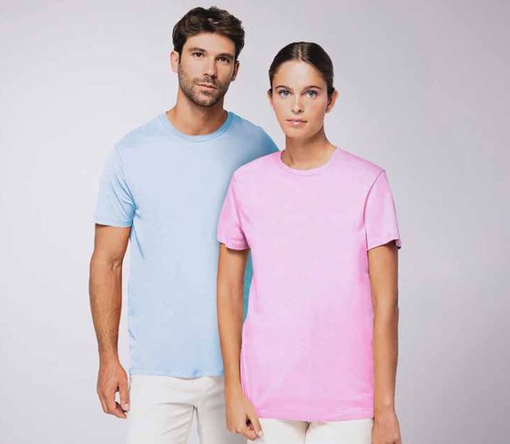 Classic T-shirt in sky blue and pink